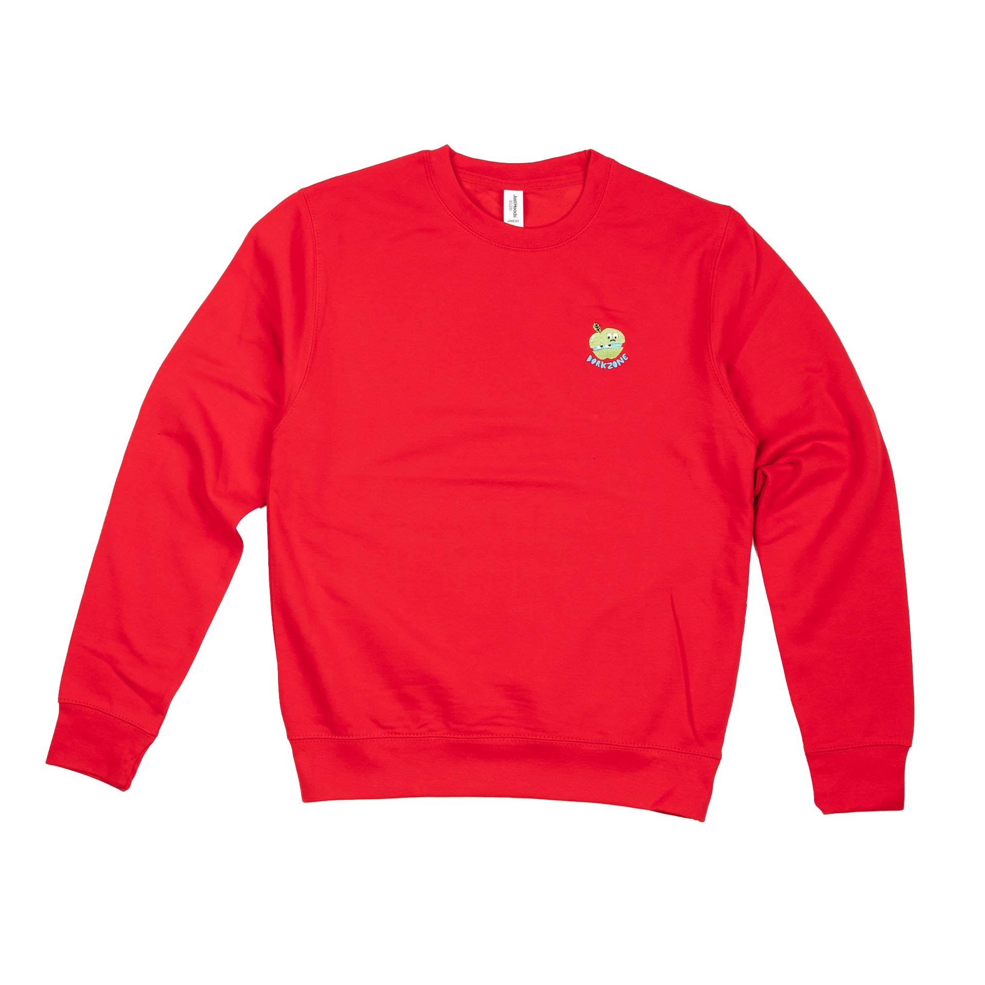 Dorkzone Embroided Apple Sweatshirt Fire Red