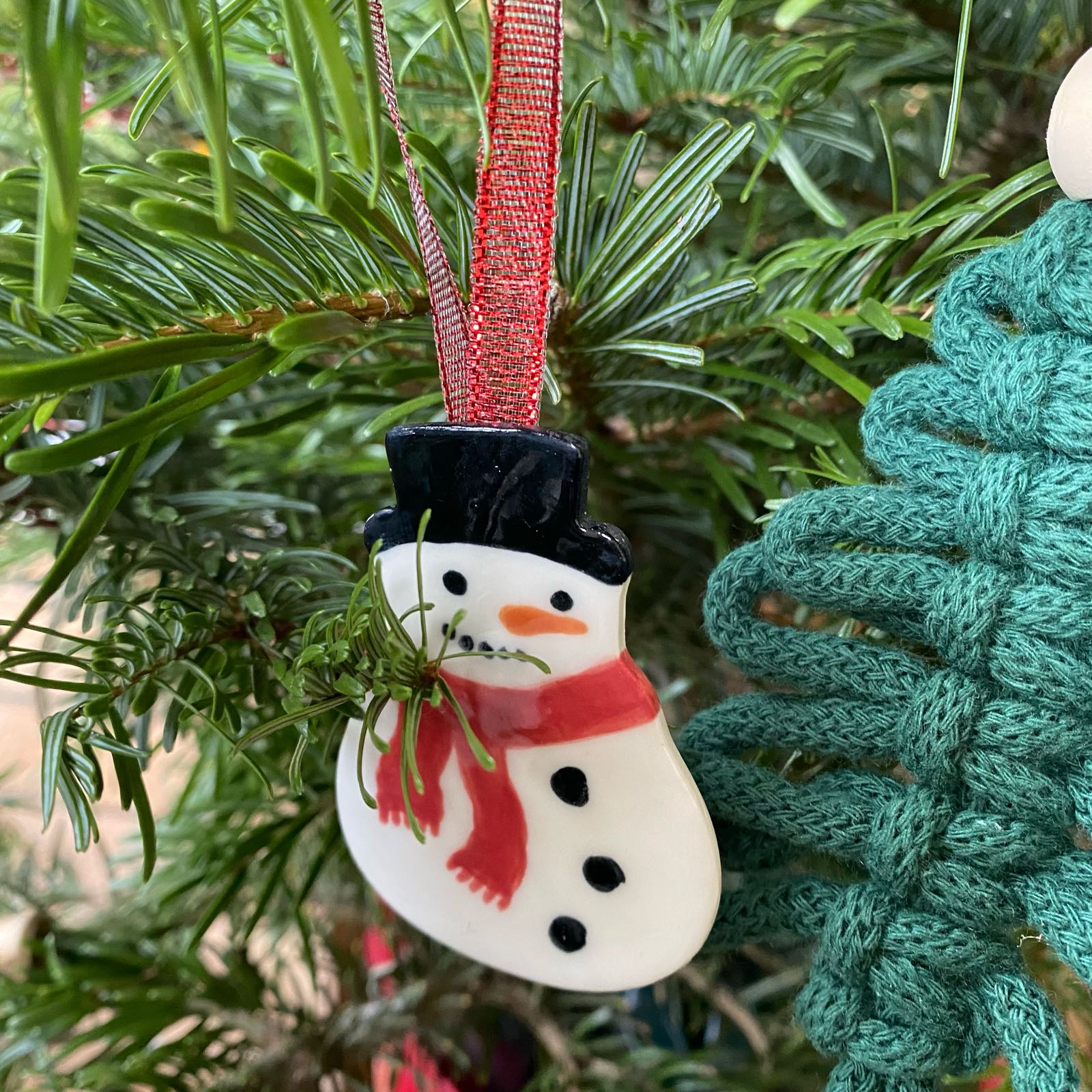 Snowman Porcelain Christmas Decoration