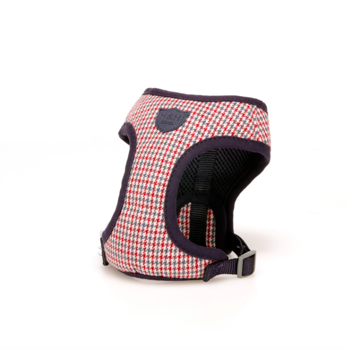 Red White Blue Houndstooth Dog Harness