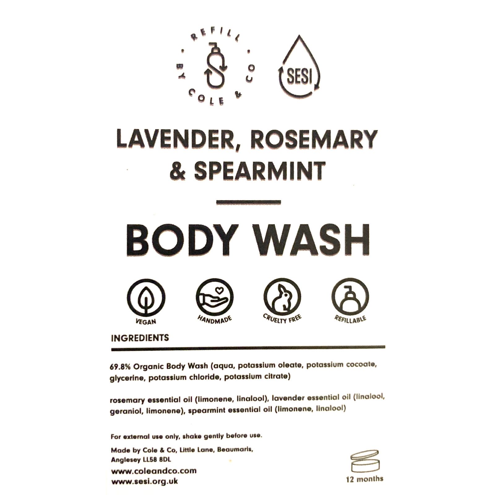 Body Wash in Lavender, Rosemary & Spearmint | Cole & Co