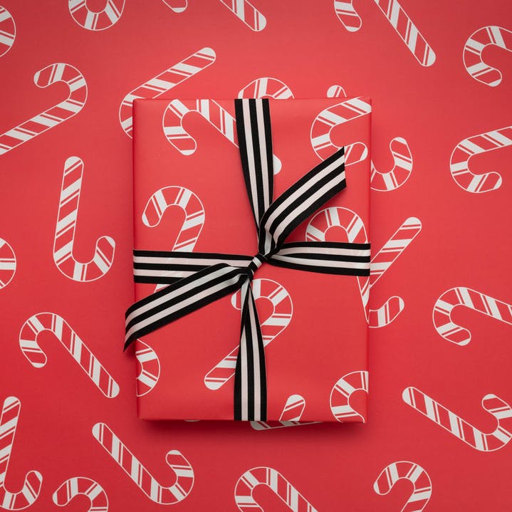 CANDY CANES, LUXURY CHRISTMAS WRAPPING PAPER (Mock Up Designs)