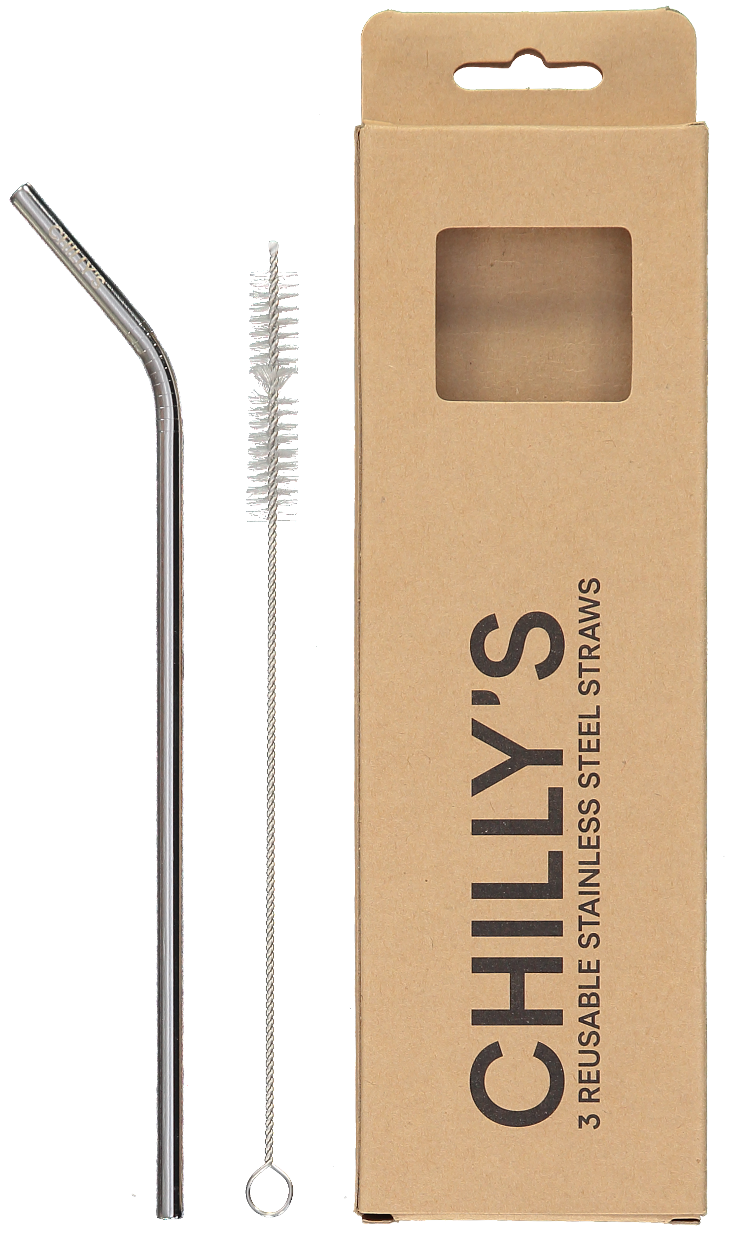 Chilly's 3 reusable stainless steel straws