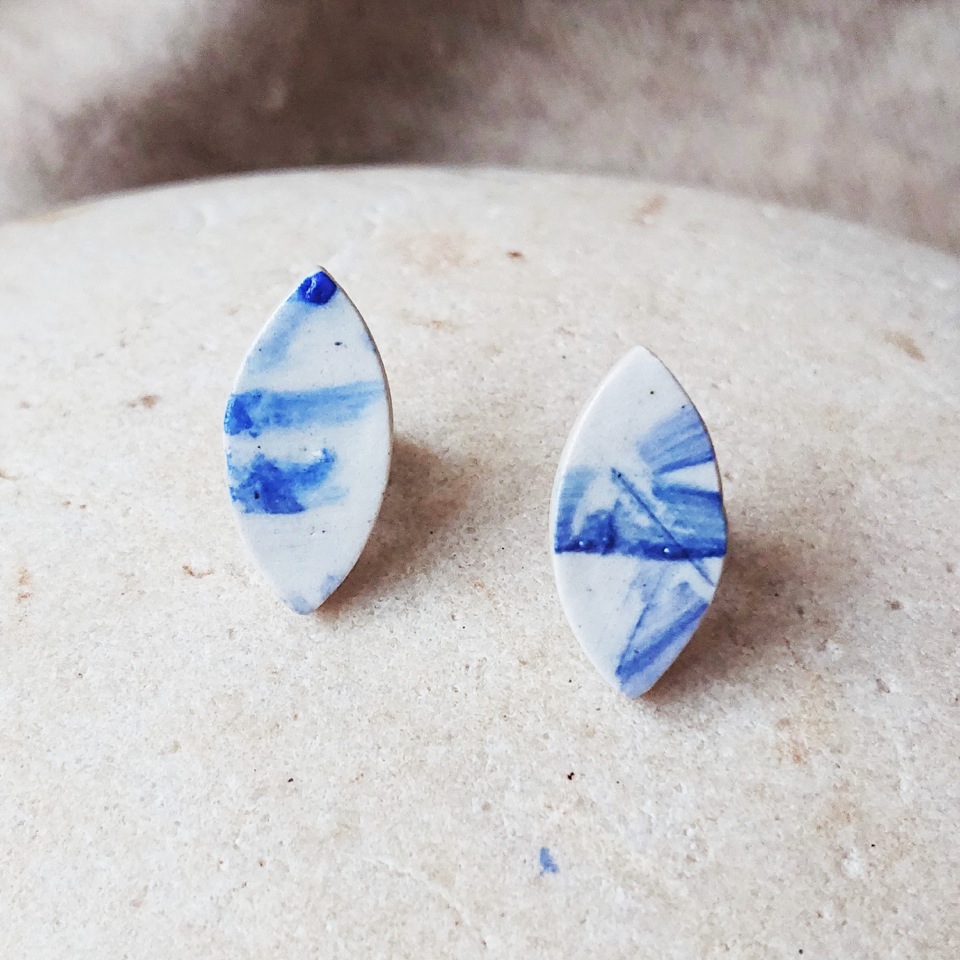 Ceramic earring studs by Clay Shed Studio