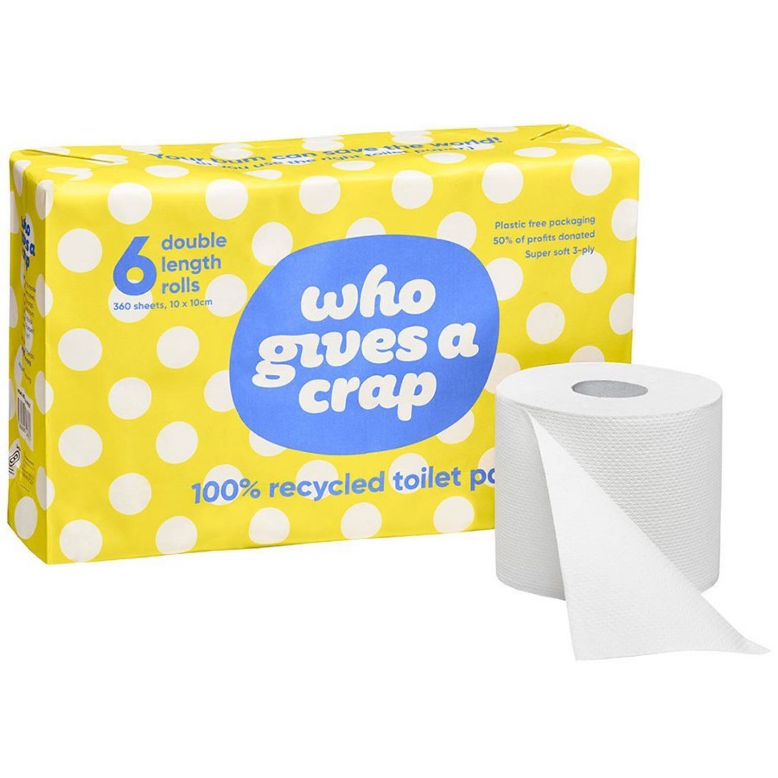 WGAC 6 Pack Toilet Roll, Recycled