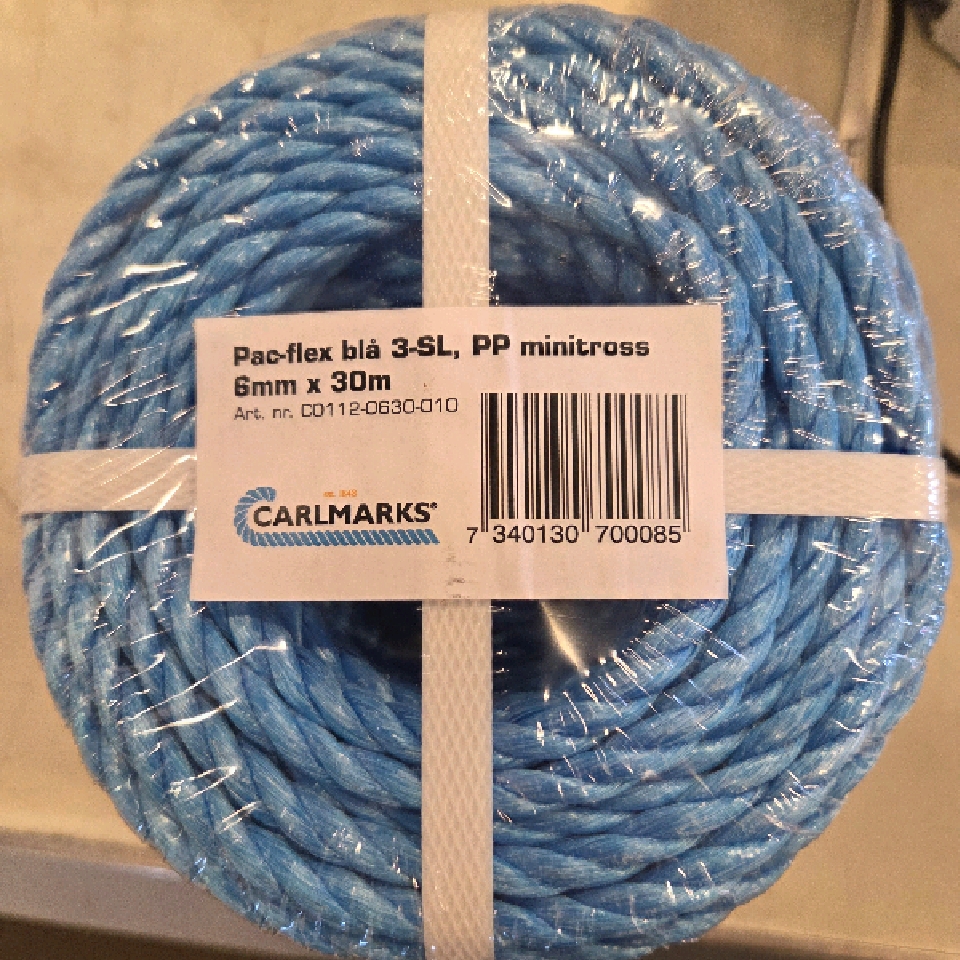 Rep pacflex carlmark 3-sl pp Blå minitross 6mmx30m -  | Råneå Bygghandel