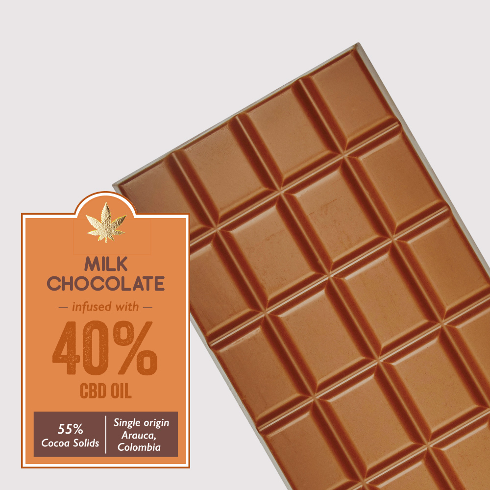 Milk chocolate infused with 40% CBD
