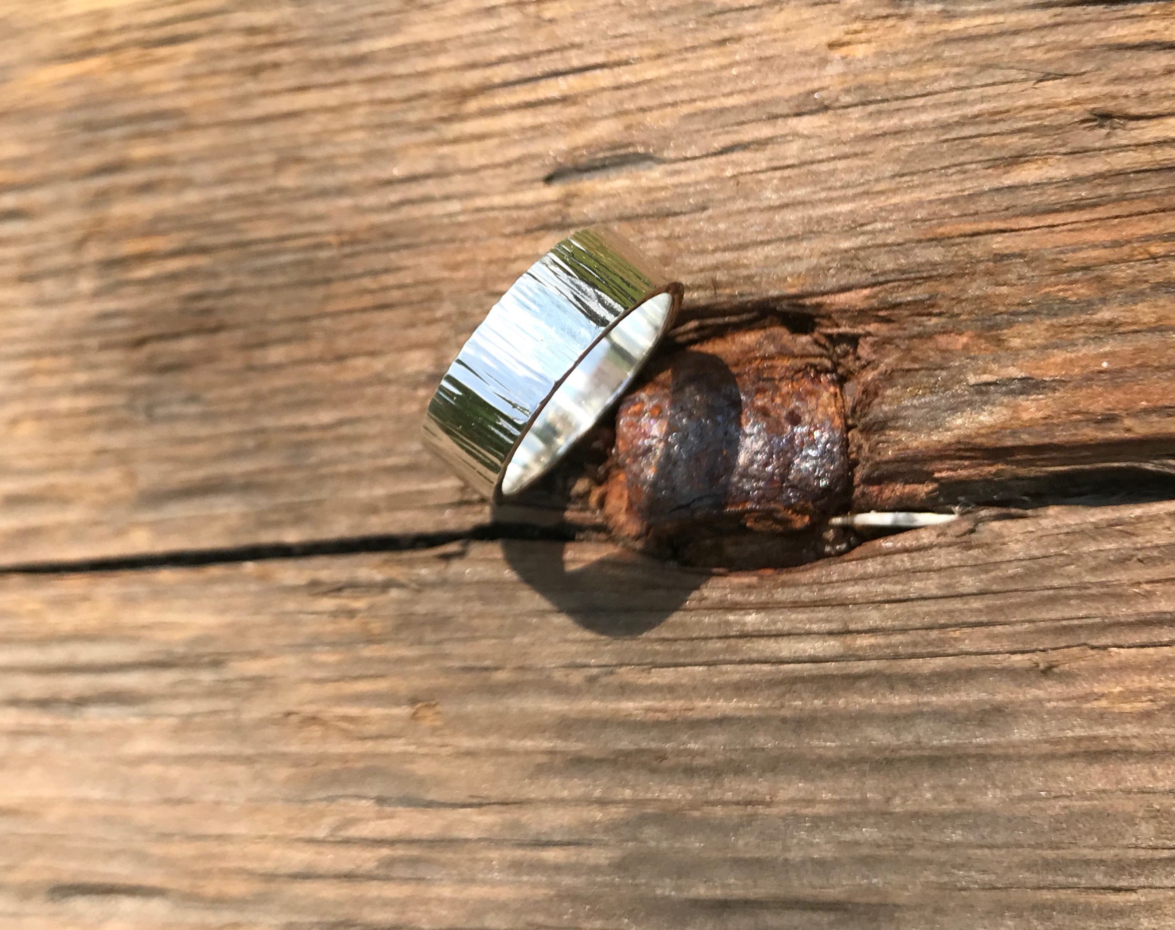 Driftwood Eco-silver Rings 6 x 1.2 mm