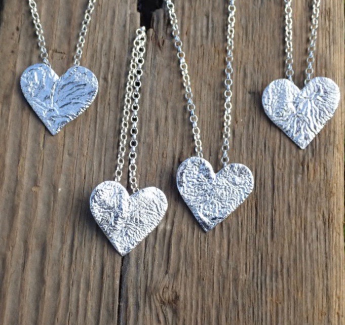 Sea Ripple Eco-silver Heart Pendant