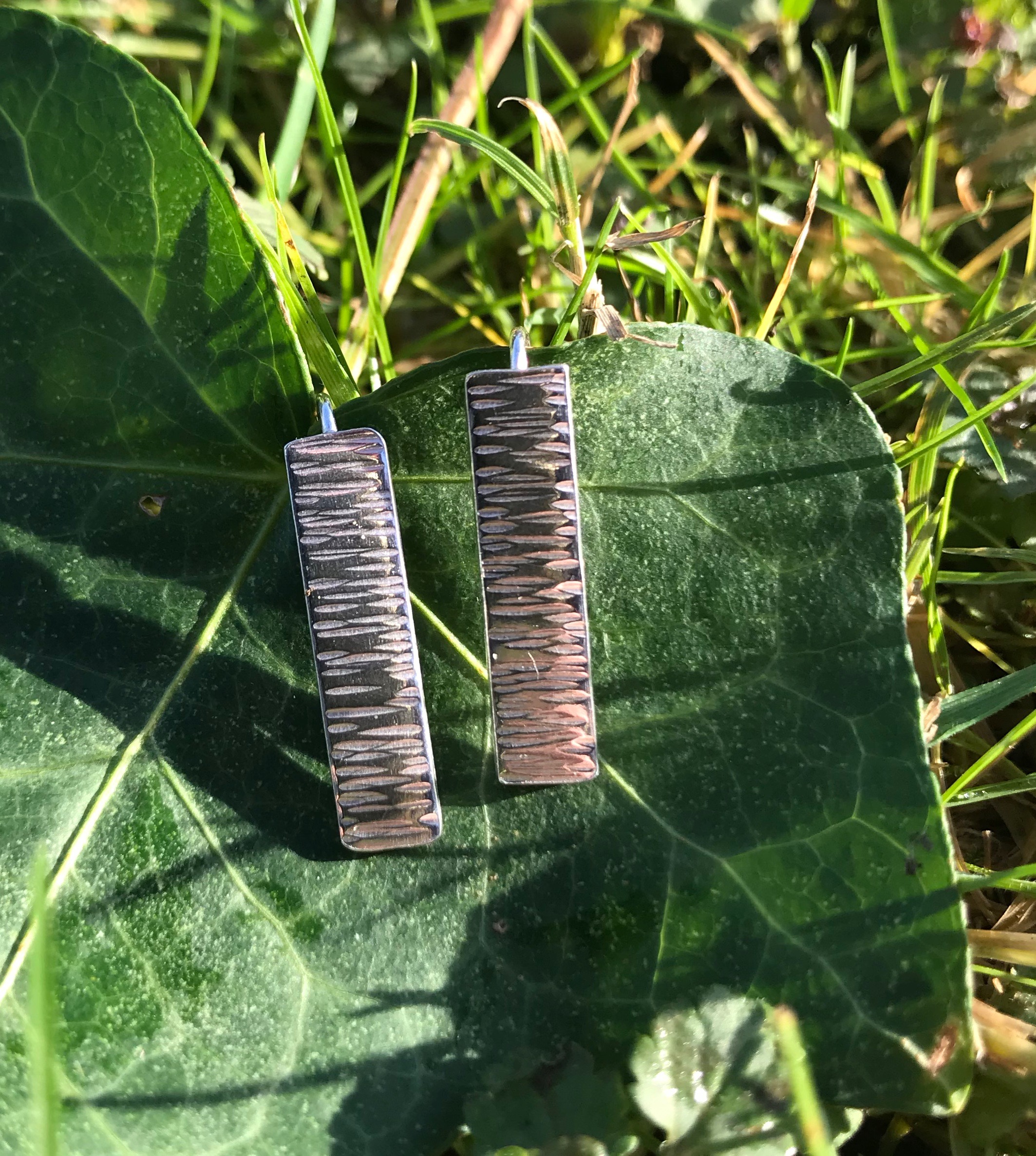 Driftwood Eco-silver Earrings Elongated