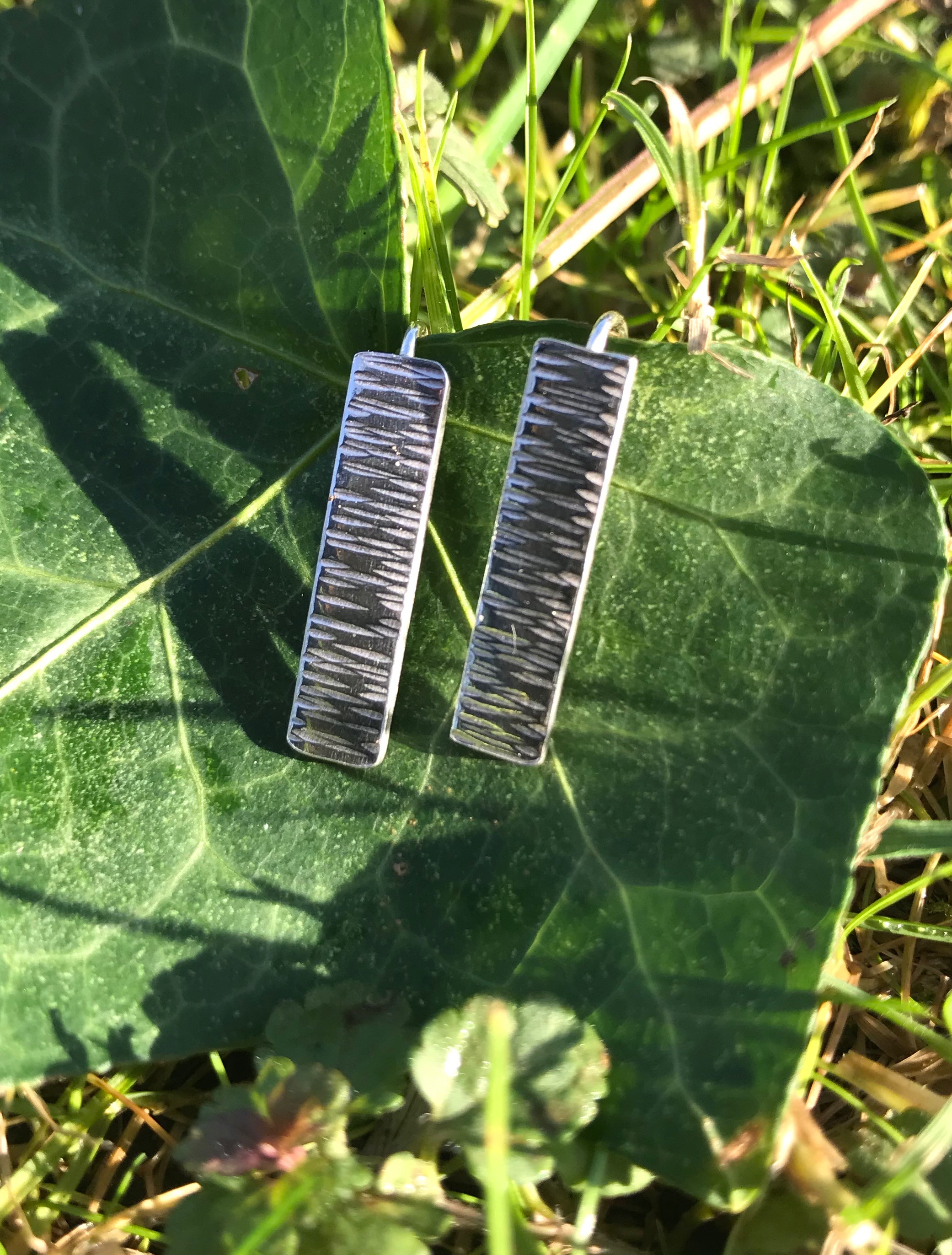 Driftwood Eco-silver Earrings Elongated