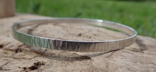 Driftwood Eco-Silver Bangle 4mm