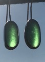 ED15 Eco-silver Sea Glass Earrings Jurassic Coastline Forest Green Sea Glass