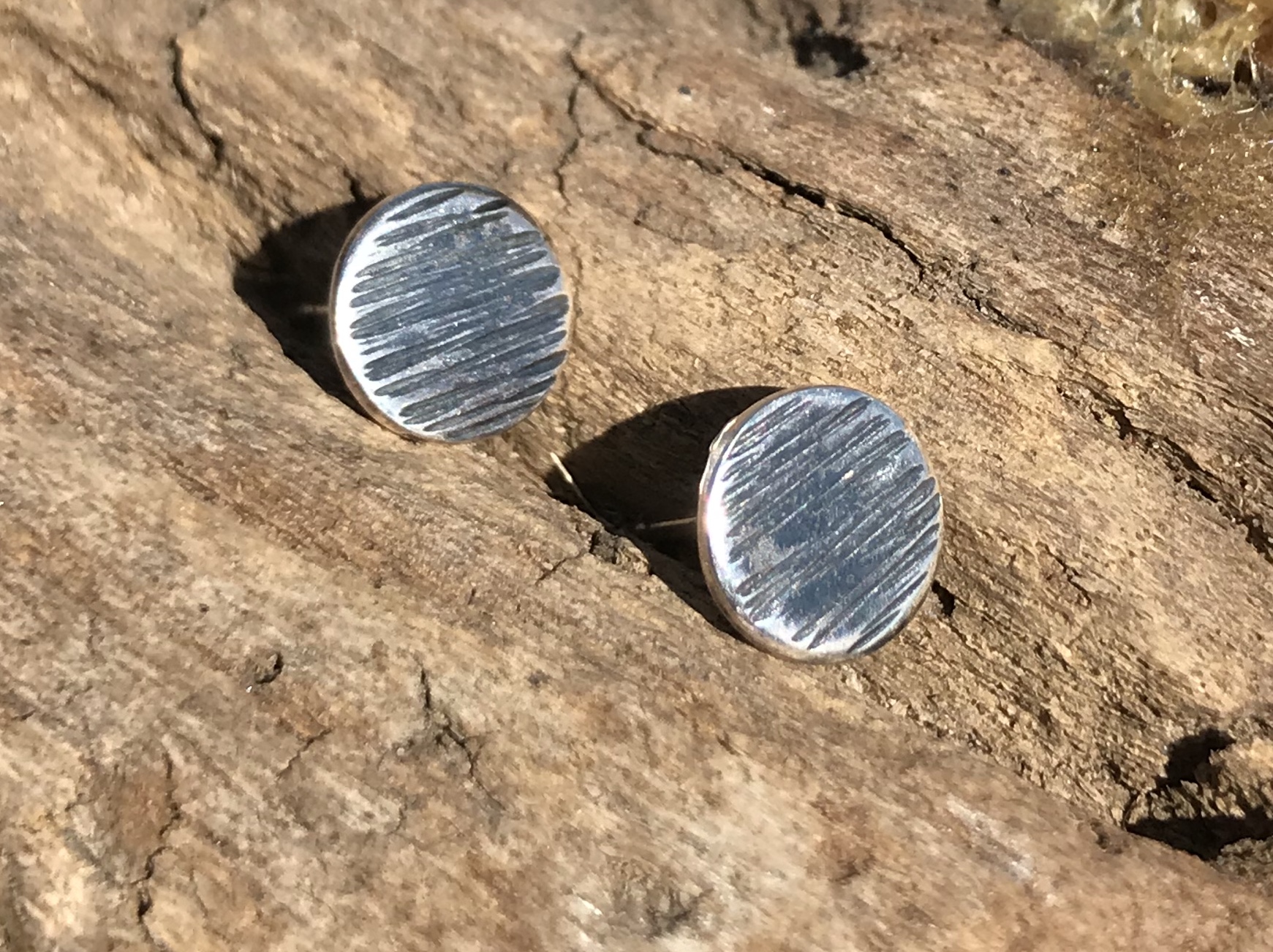 Driftwood Stud Earrings in Eco-silver