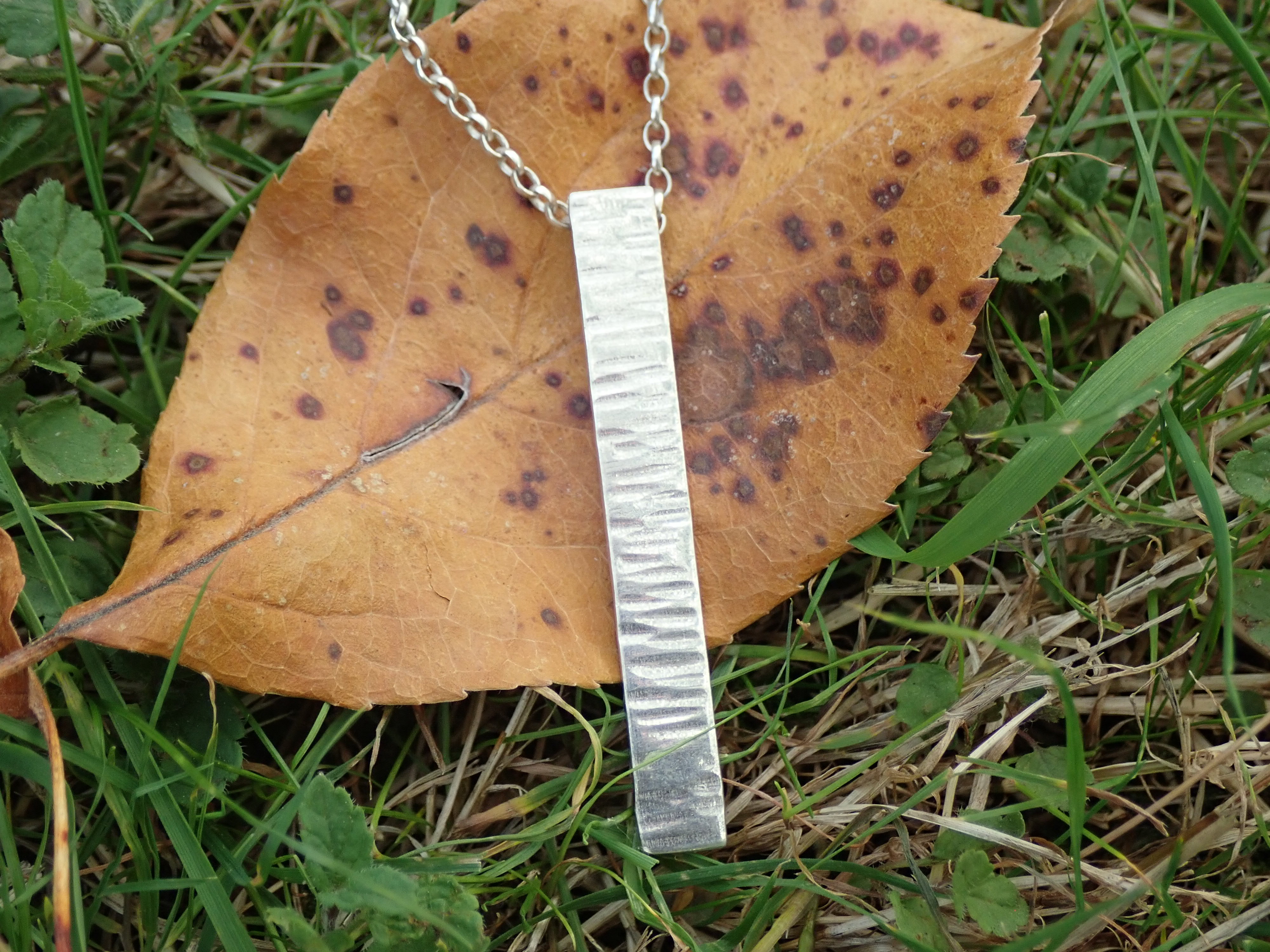 Driftwood Elongated Eco-silver Pendant