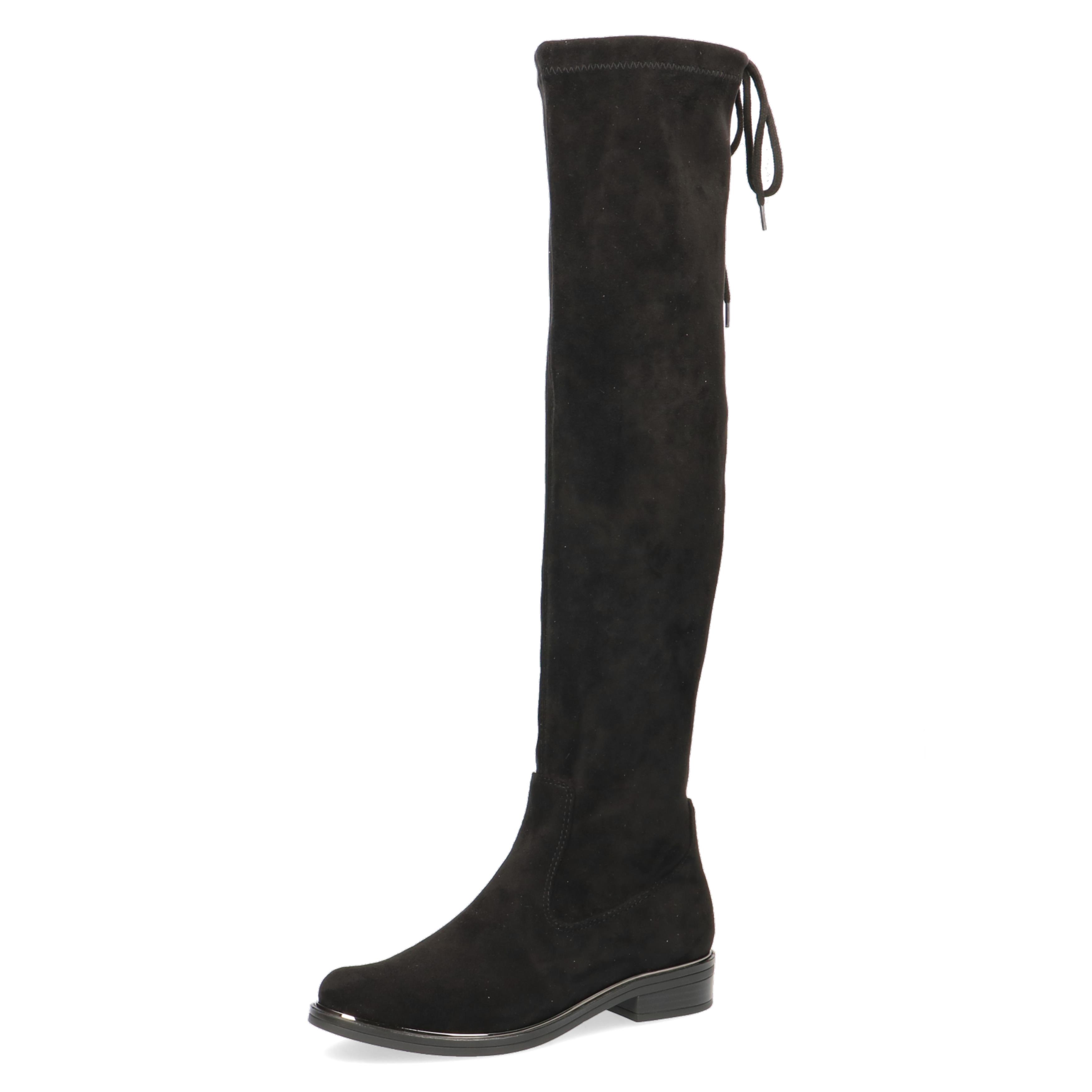 Caprice Black Stretch Over Knee Boots