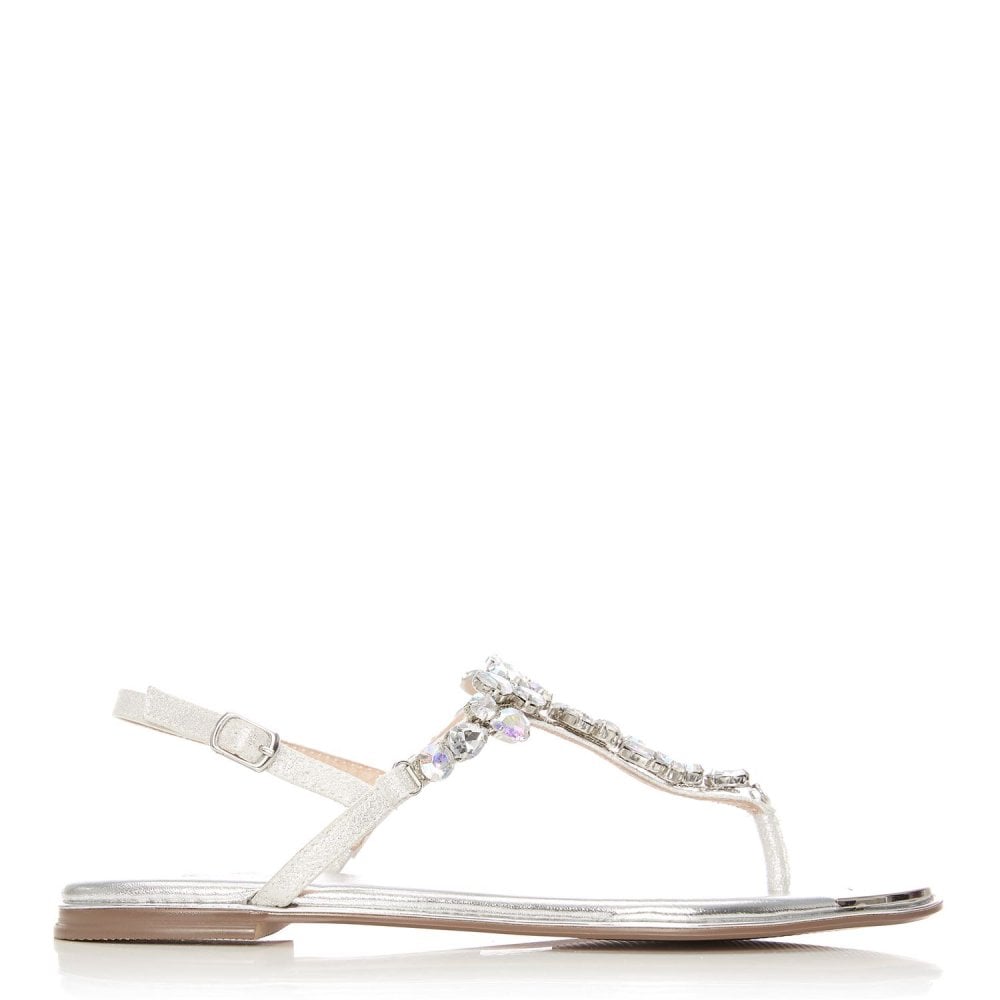 moda in pelle silver sandals