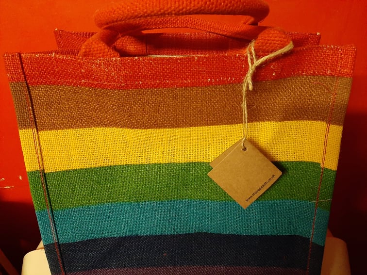 Rainbow Jute shopping bag