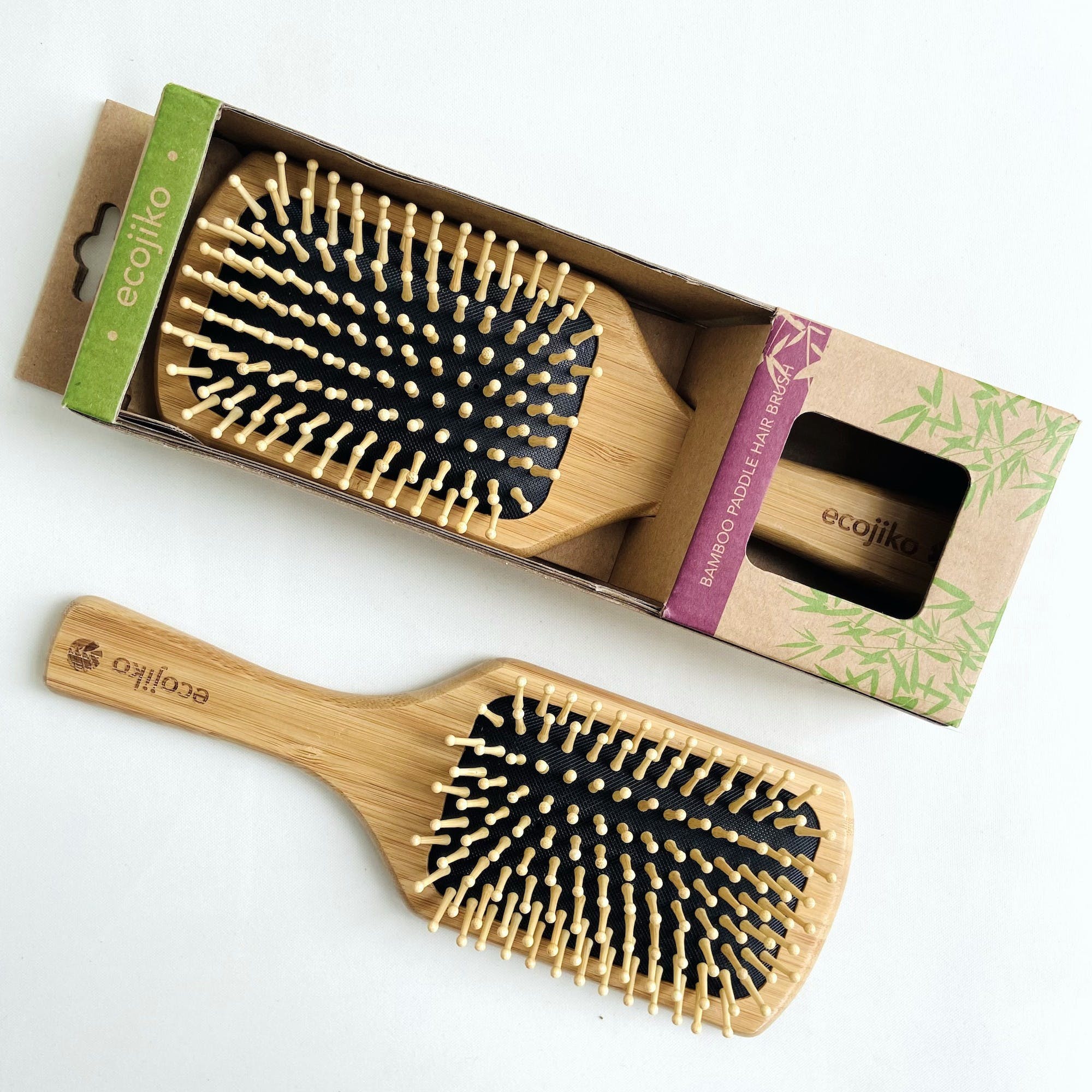 Bamboo Hairbrush Rectangular Head