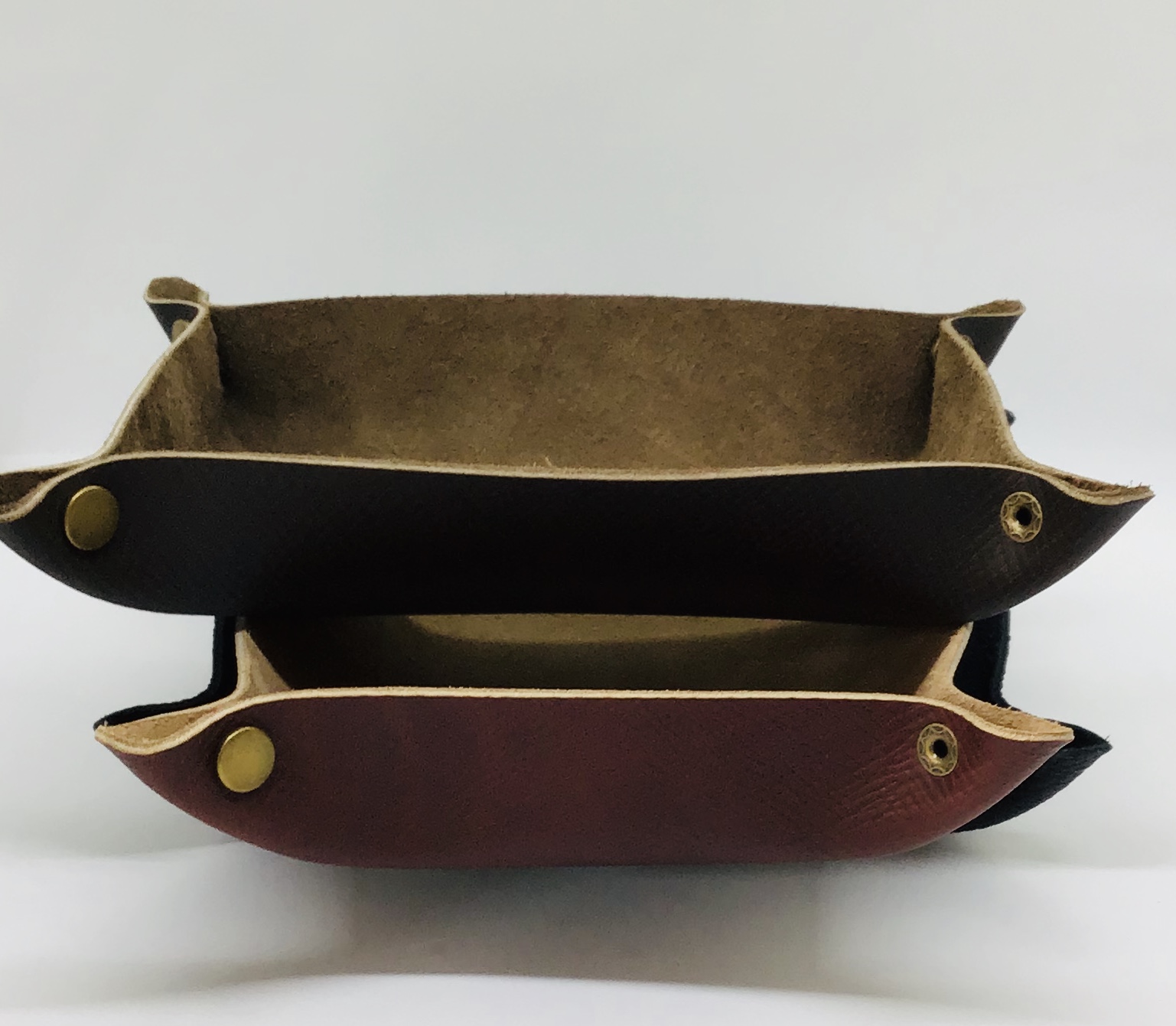 Leather valet tray