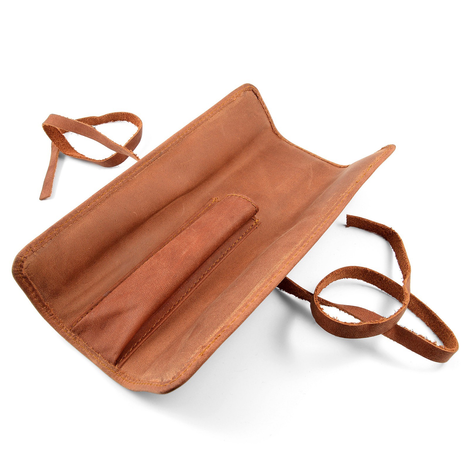 Roll up leather straight razor case 