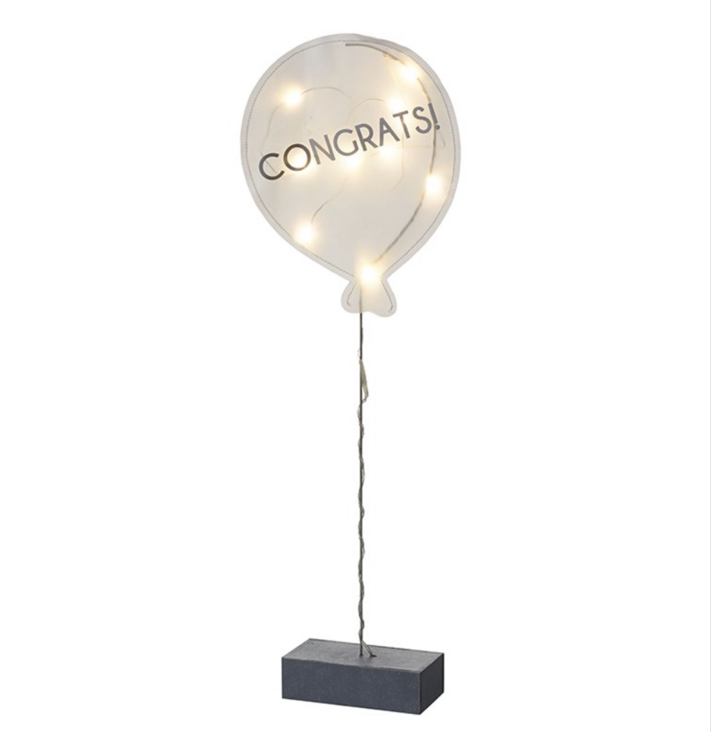 Light up fabric congrats balloon table decoration