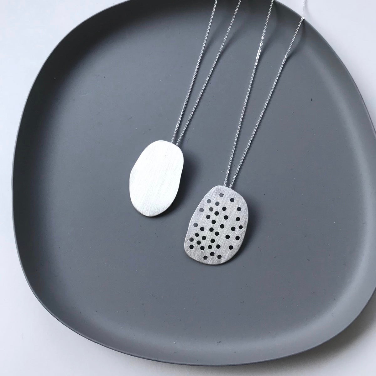 Silver Pebble Pendant by Claire Lowe