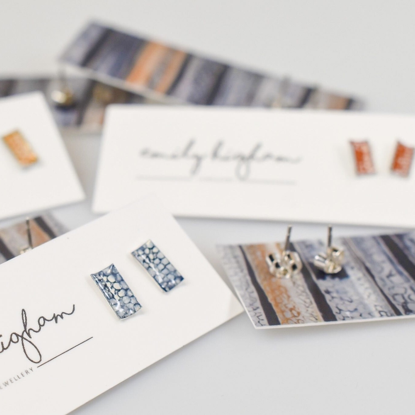 Rectangle studs by Emily Higham