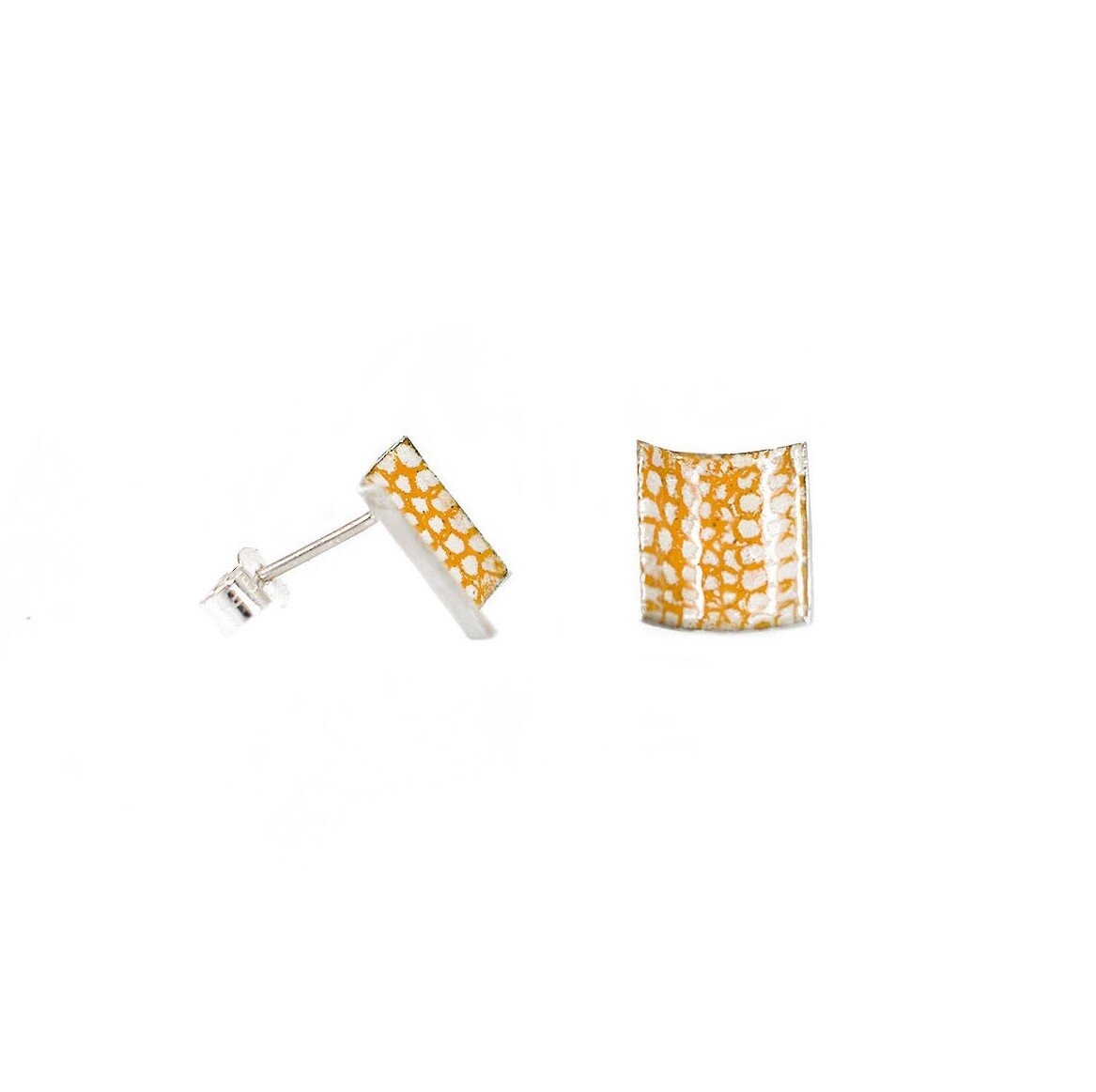 Square curved studs by Emily Higham