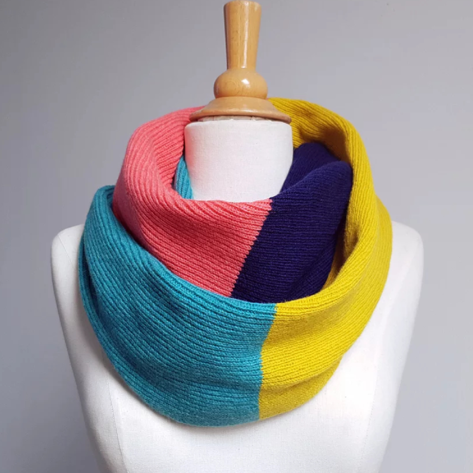 Block Infinity Lambswool Scarf by Candy Coated Knitwear