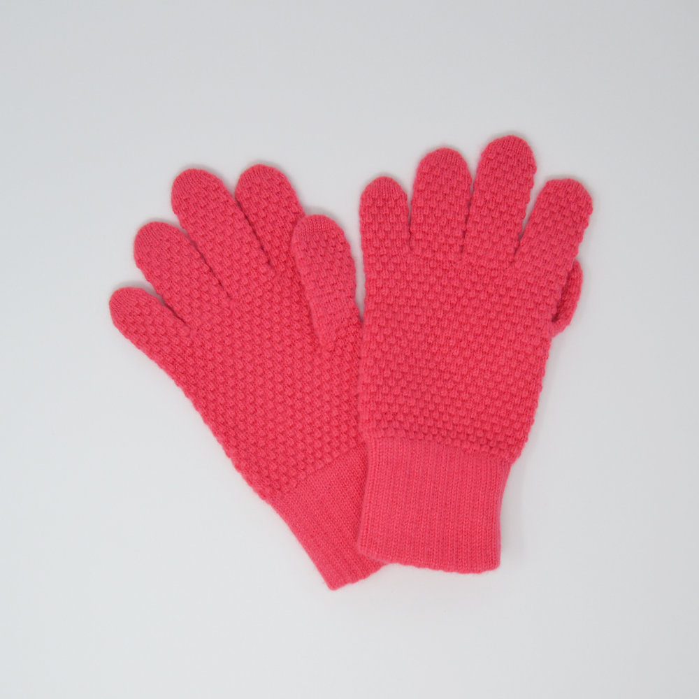 Cashmere Tuck stitch Gloves by Scarlet Knitwear