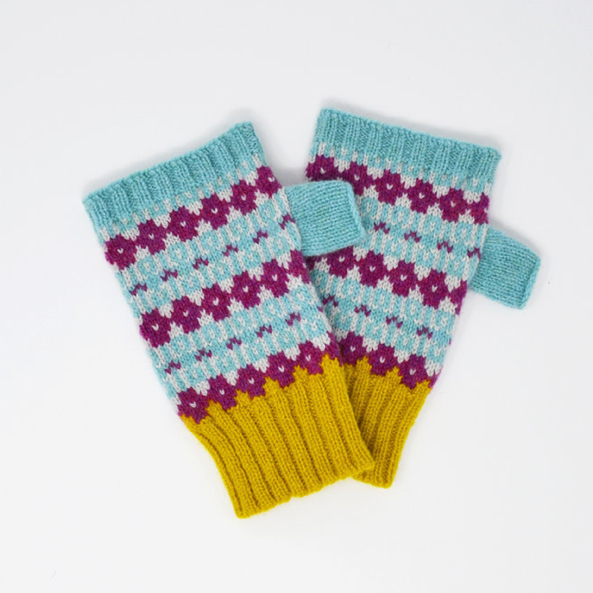 Heritage Design Fingerless Gloves by Scarlet Knitwear