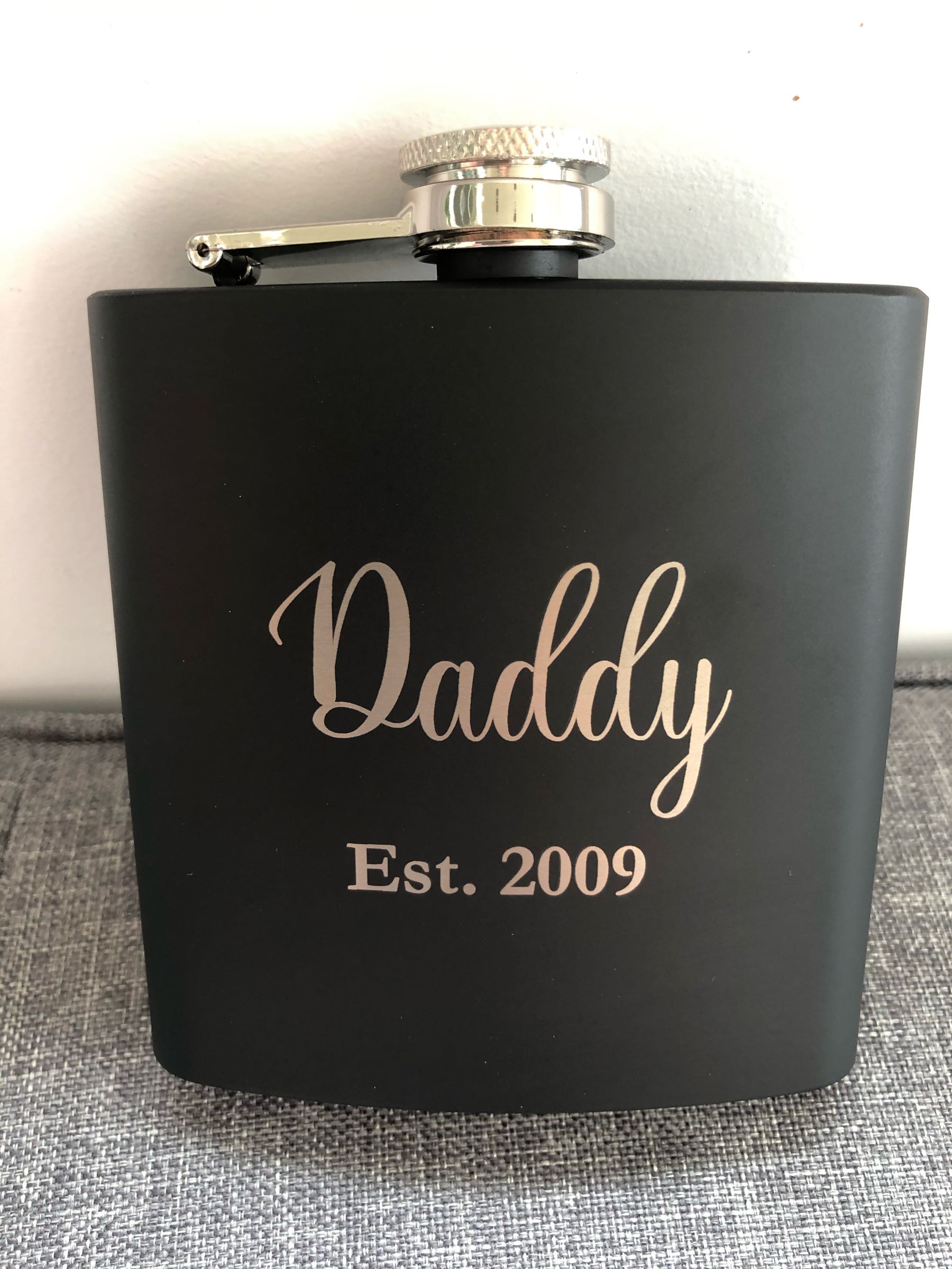 Engraved hip flask - any message, initials, name etc 