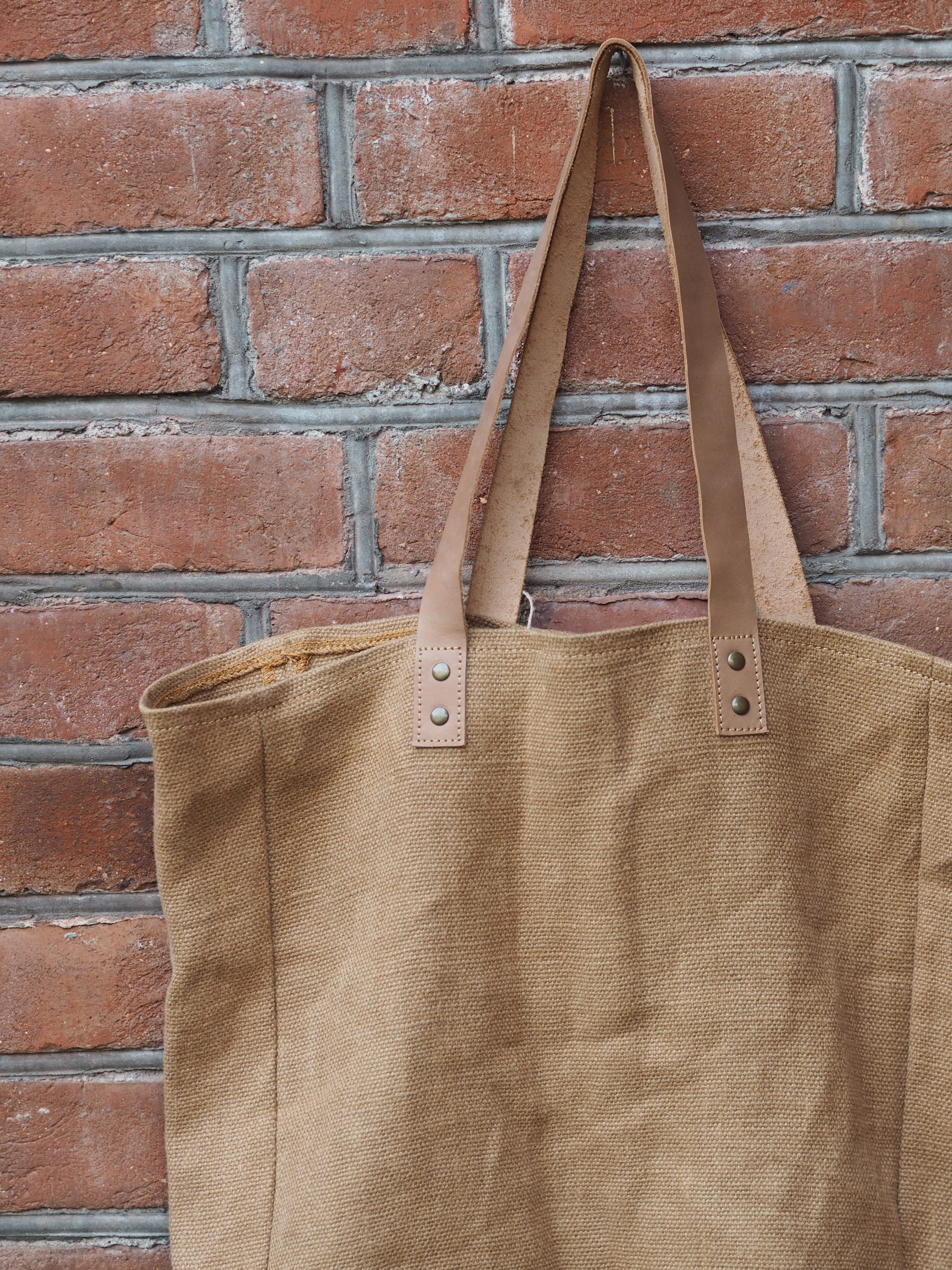 Tote W/Leather Handles - Camel, The Dharma Door