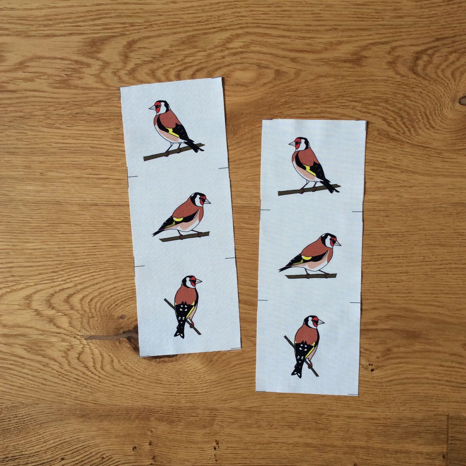 Goldfinch fabric strip