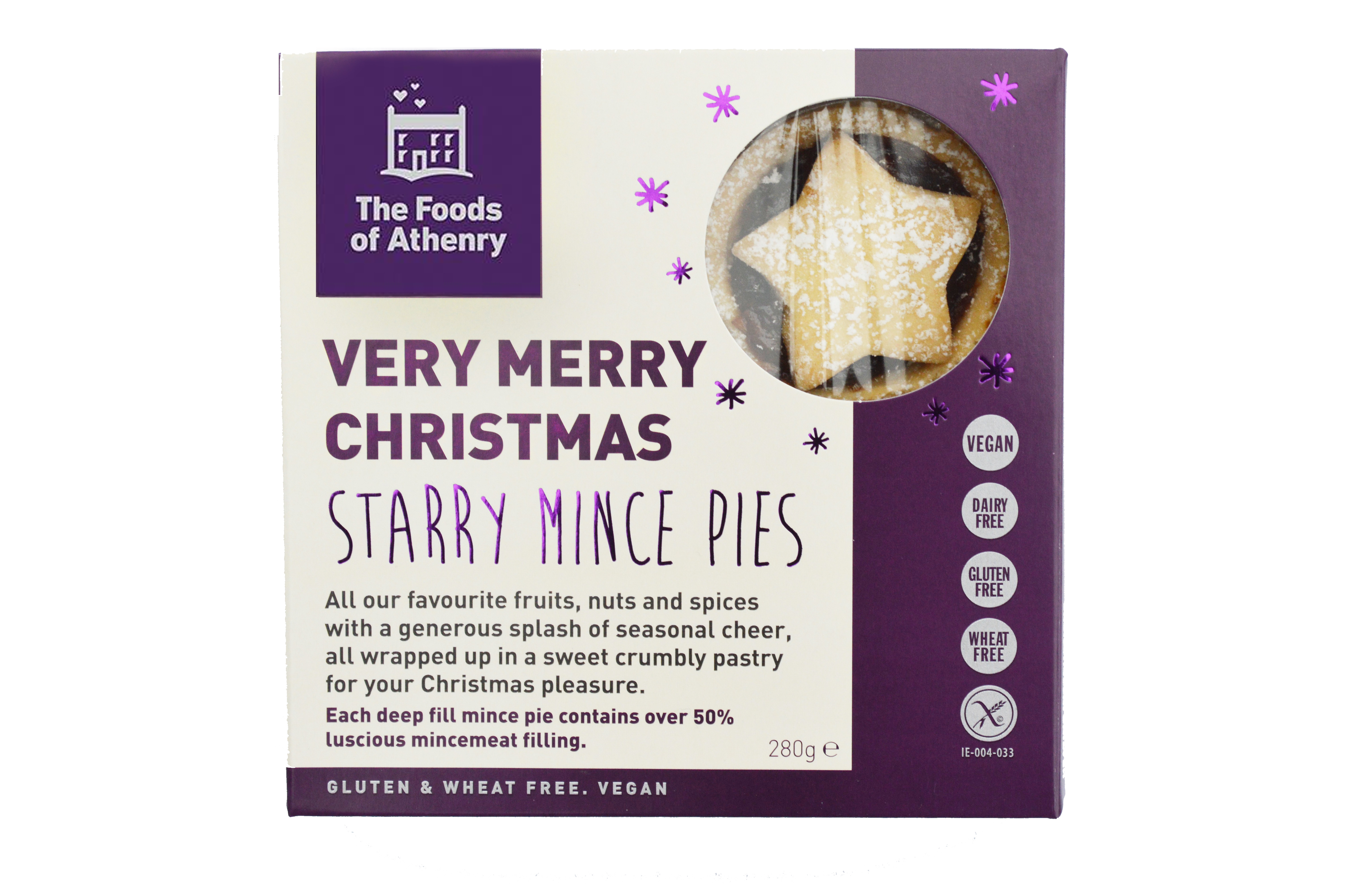 The Foods of Athenry Starry Mince Pies (Pack of 4, 280g) 