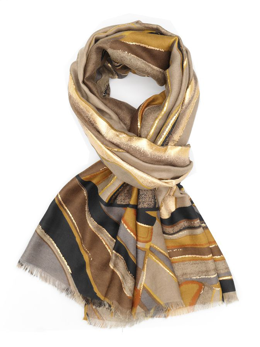 21039 GOLD ABSTRACT SCARF