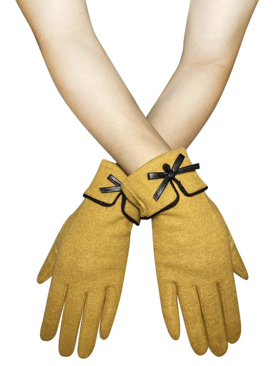 3577 Preppy Style Bow Touchscreen Gloves