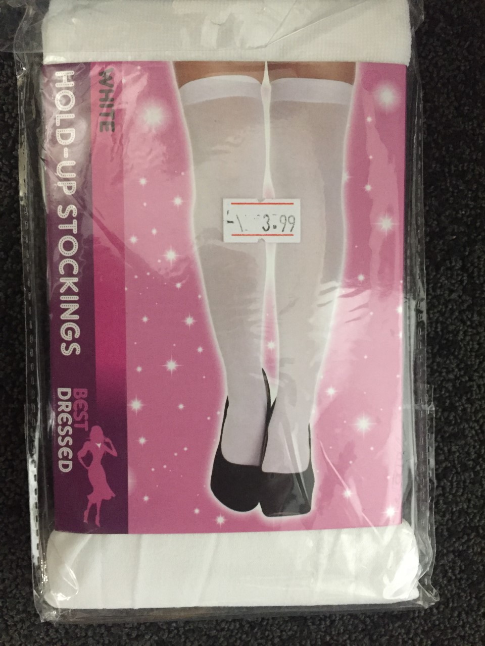 ACCESSORIES/TIGHTS & STOCKINGS/ ADULT WHITE HOLD-UP STOCKINGS