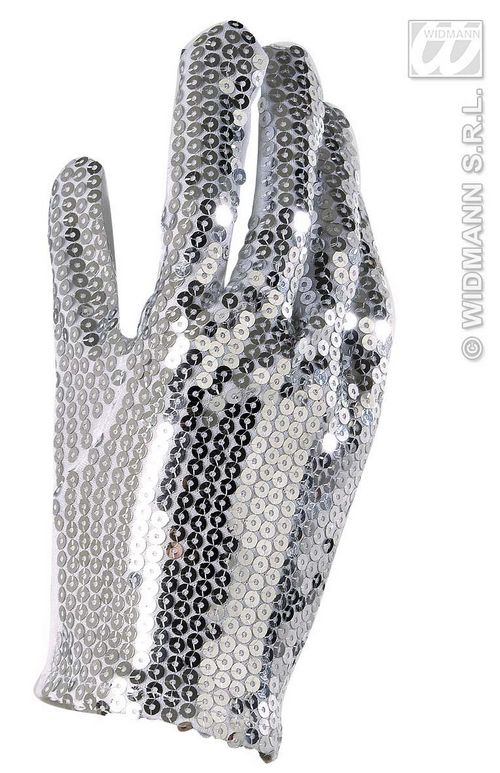 ACCESSORIES/GLOVES&SCARVES/SEQUIN GLOVE SINGLE - SILVER