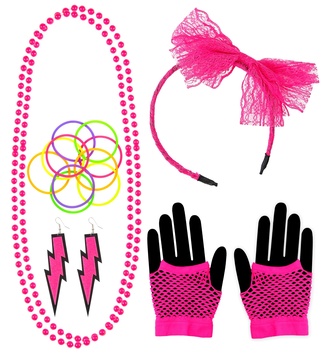 ACCESSORIES/JEWELLERY/NEON PINK THE 80s FASHION ACCESSORIES