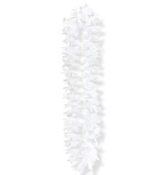 ACCESSORIES/PROPS/WHITE HAWAIIAN LEIS (40 FLOWERS OF 2 PETALS / DIAM 6.5cm)