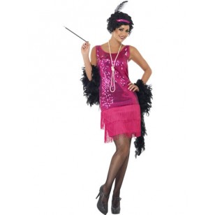 WOMAN/DECADES/1920'S/Funtime Flapper Costume, Hot Pink