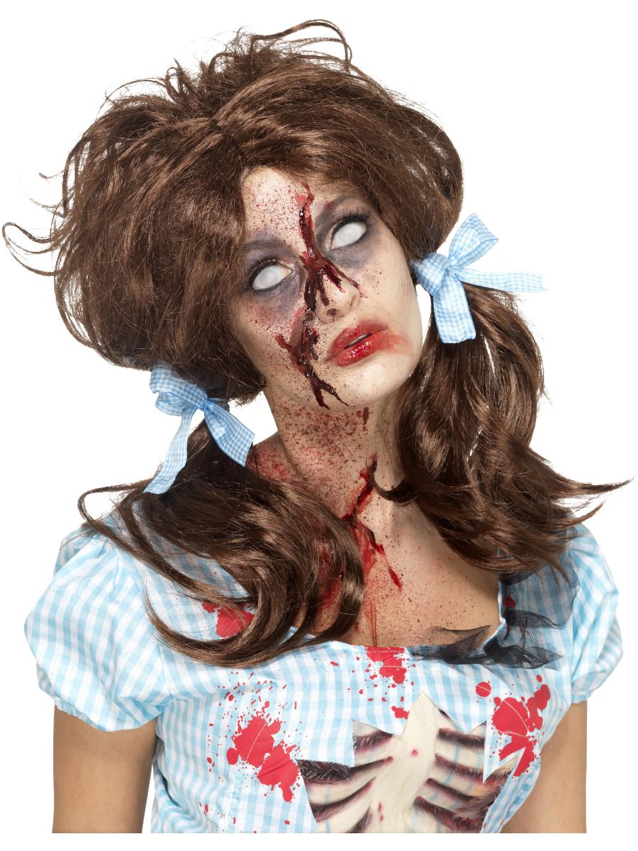 WIG/HALLOWEEN/Zombie Bloody Country Girl Wig, Brown