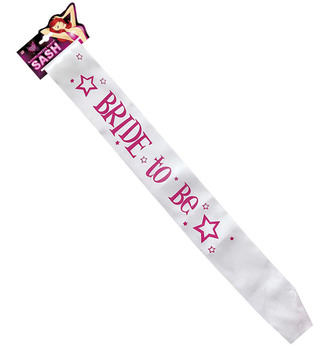 ACCESSORIES/HENS & STAGS/BRIDE TO BE SASH WHITE