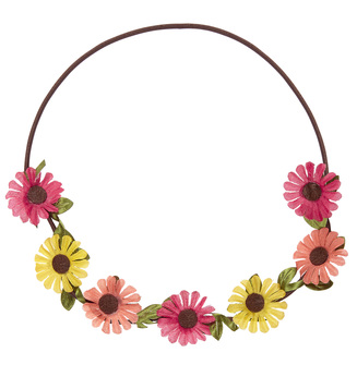 ACCESSORIES/HATS & HEADANDS/MULTICOLOR DAISY FLOWER DIADEM - WITH ELASTIC