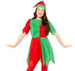 WOMAN/CHRISTMAS/LADY ELF DRESS AND HAT 