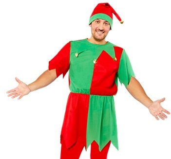 MENS/CHRISTMAS/ELF TUNIC AND HAT