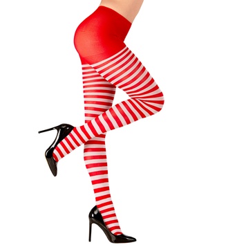 ACCESSORIES/TIGHTS & STOCKINGS/ PANTYHOSE STRIPED - WHITE/RED