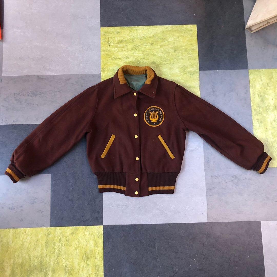 Vintage marching band jacket- rich brown