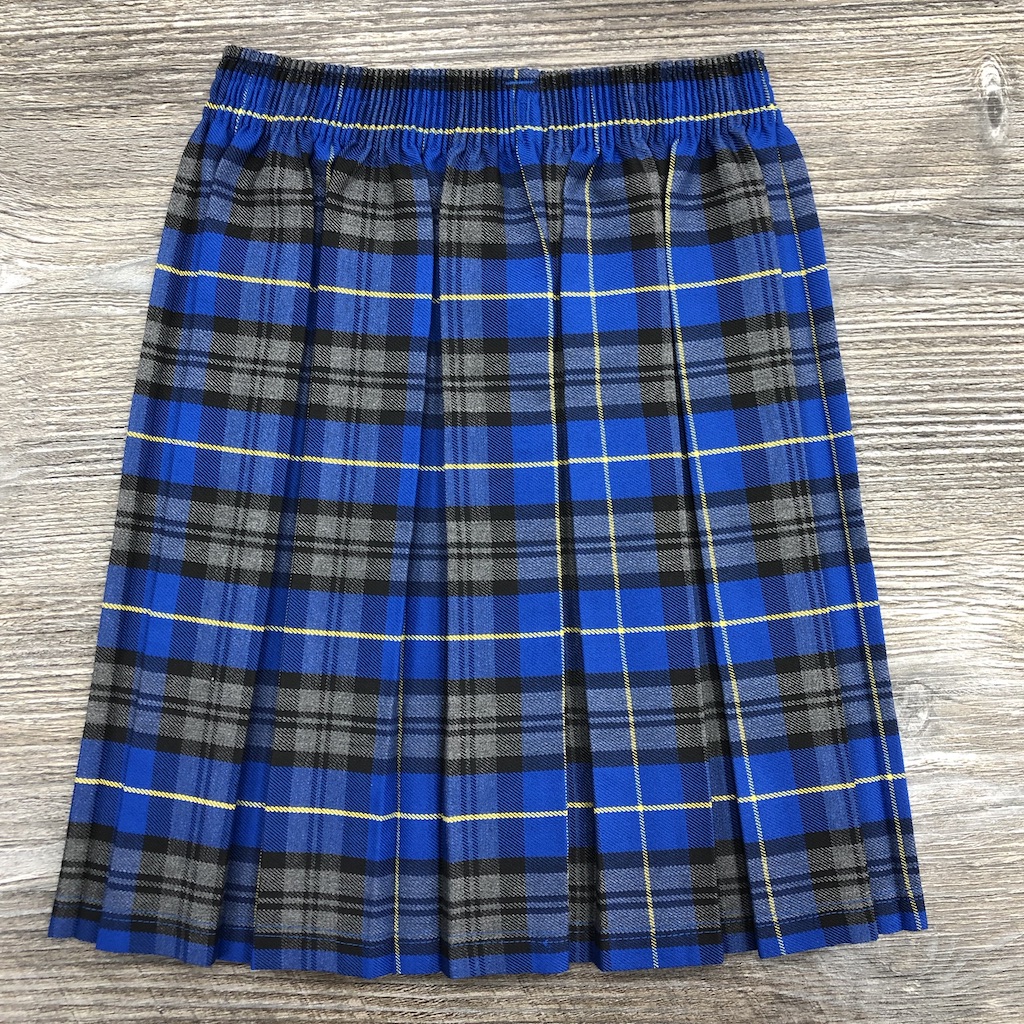Blue tartan box pleat skirt 